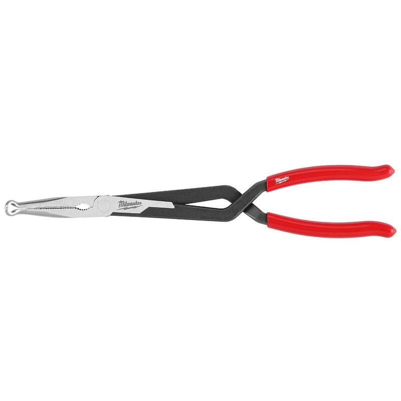 Pinzas de nariz larga Milwaukee de 13 pulgadas con agarre para manguera de 5/16 pulgadas y agarre antideslizante - 48-22-6560
