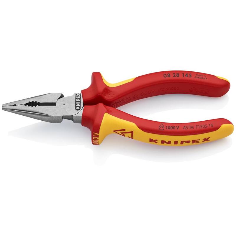 Pinzas de punta larga y aisladas de voltaje de 1,000 V KNIPEX - 08 28 145 US