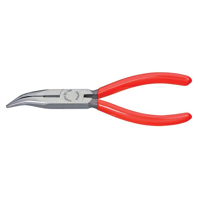 KNIPEX 6-1/4 pulgadas Largo alicates de punta larga en ángulo con cortador - 25 21 160