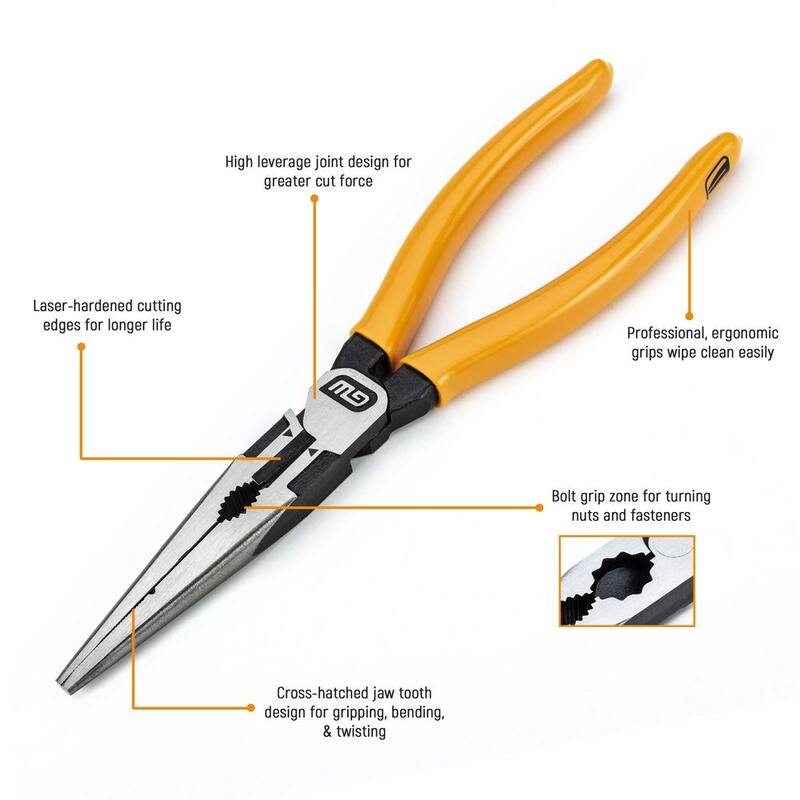Alicate de punta larga PITBULL de 6 pulgadas con mango recubierto de GEARWRENCH - 82176-06