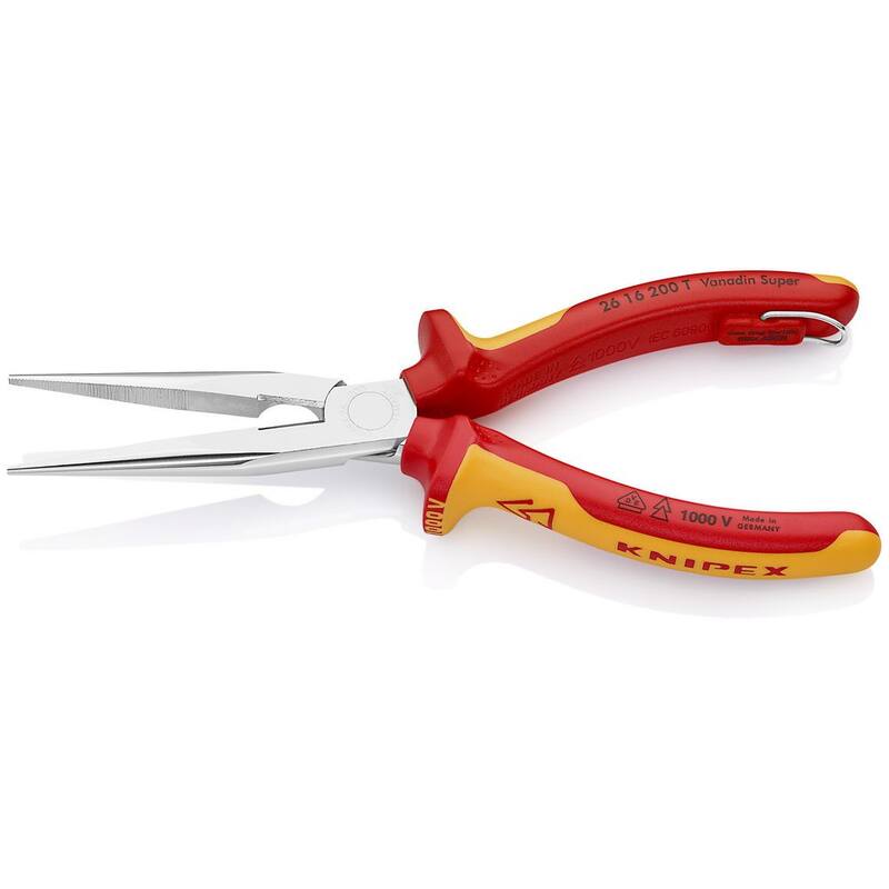 Pinzas de punta larga KNIPEX con cortador-aisladas a 1000V-acc es-108", Multi-componente, VDE - 26 16 200 T