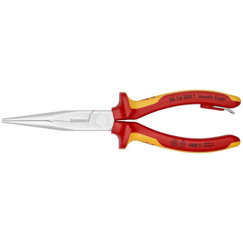 Pinzas de punta larga KNIPEX con cortador-aisladas a 1000V-acc es-108", Multi-componente, VDE - 26 16 200 T