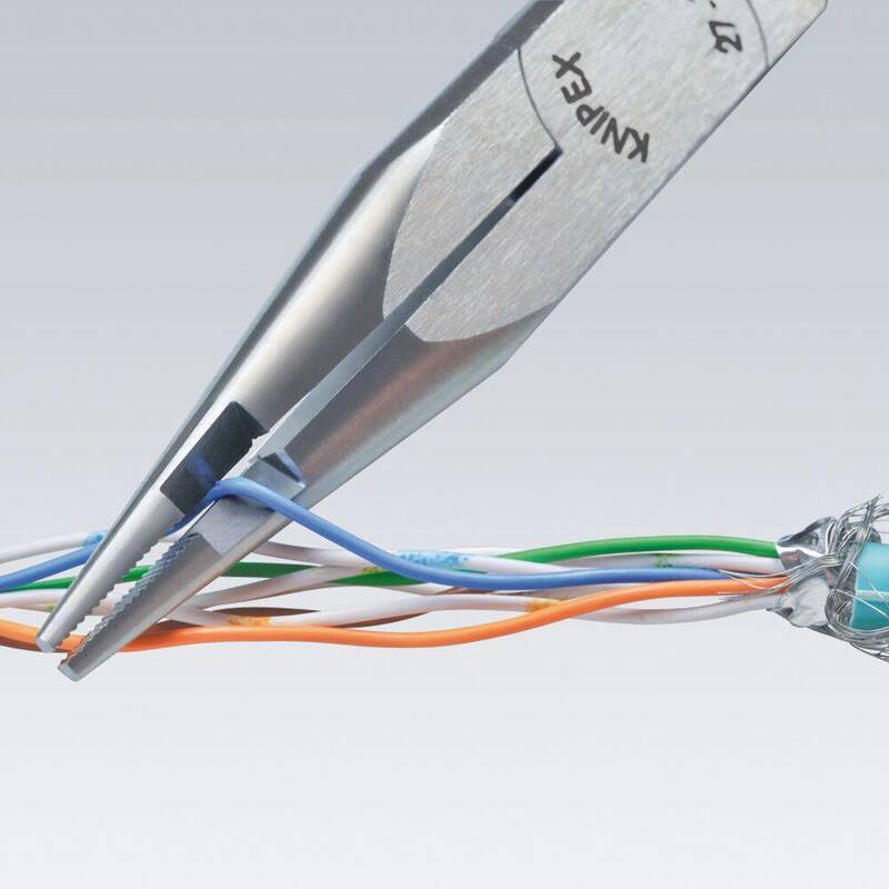Pinzas de corte central de nariz larga al estilo de teléfono KNIPEX de 6-1/4 pulgadas - 27 01 160