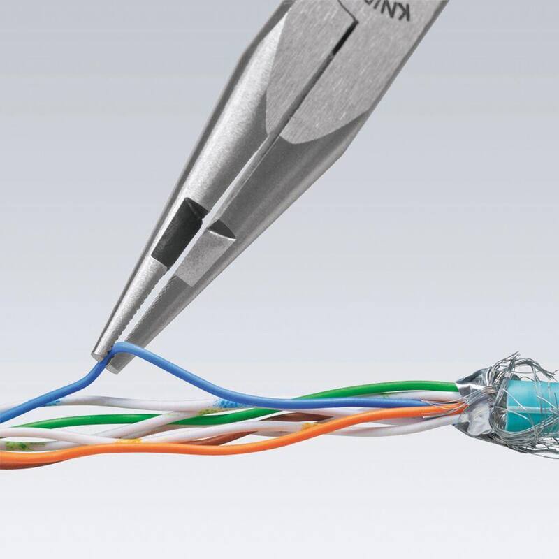 Pinzas de corte central de nariz larga al estilo de teléfono KNIPEX de 6-1/4 pulgadas - 27 01 160