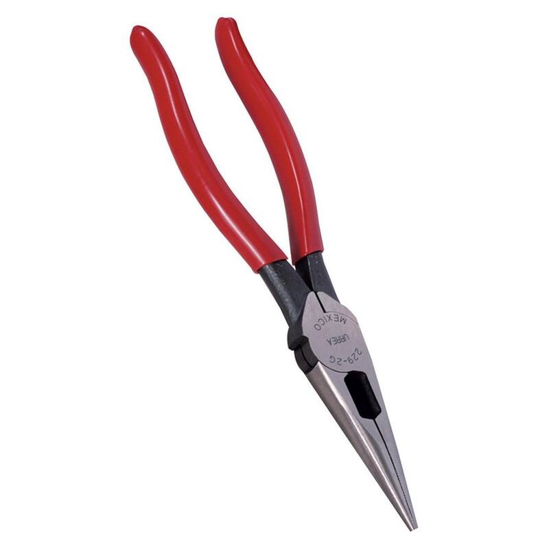 Pinzas de punta larga con corte lateral y alta palanca con agarre de goma largo de 8-9/16 pulgadas URREA - 2292G