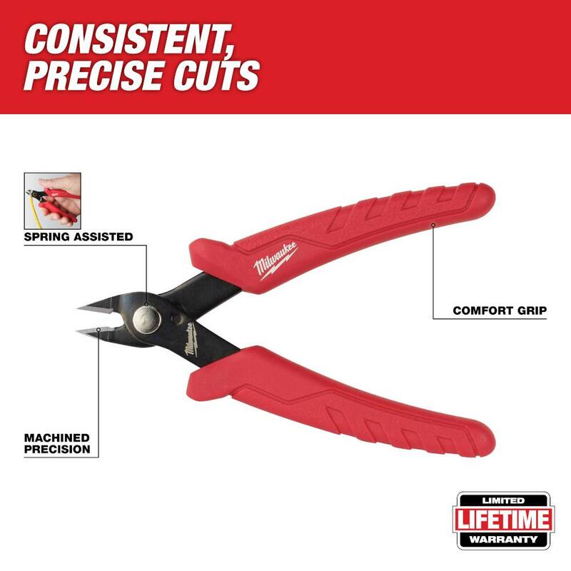 Pinzas de corte mini de 5 pulgadas Milwaukee con agarre cómodo - 48-22-6105.