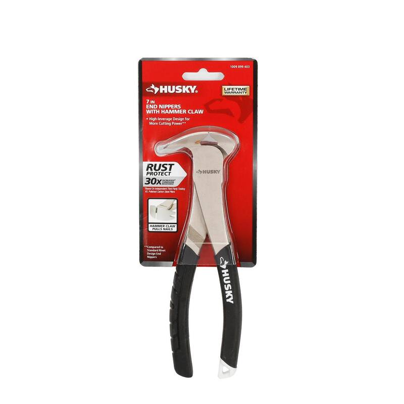 Pinzas cortadoras de extremo Husky de 7 pulgadas con cabeza de martillo - 90923