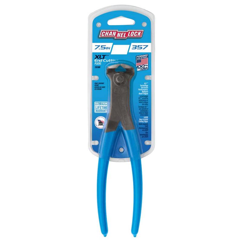 Pinzas de corte transversal Channellock de 7-1/2 pulgadas con cortador de extremo - 357
