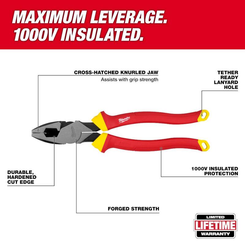 Pinzas de electricista aisladas de 9 pulgadas con 1000V Milwaukee - 48-22-2209