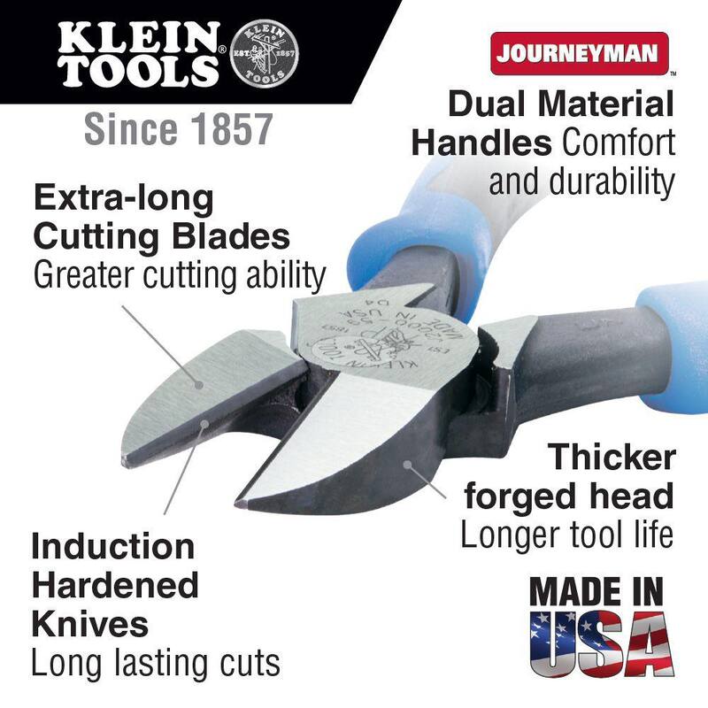 Herramientas Klein 9 in. Alicate cortador diagonal de servicio pesado para electricista Journeyman - J200059SEN