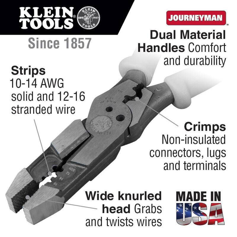 Pinzas híbridas con crimpeador de 8 pulgadas Klein Tools - J2158CRSEN