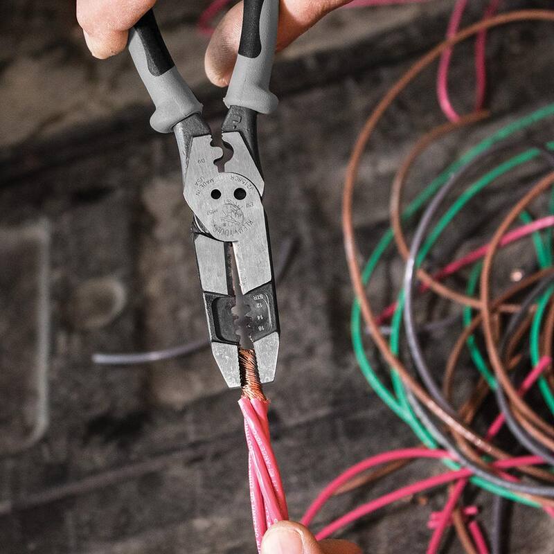 Pinzas híbridas con crimpeador de 8 pulgadas Klein Tools - J2158CRSEN