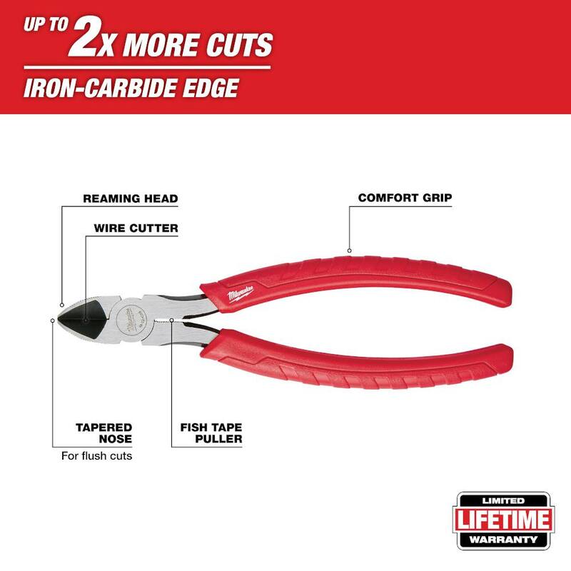 Pinzas de corte diagonal Milwaukee de 8 pulgadas - 48-22-6108