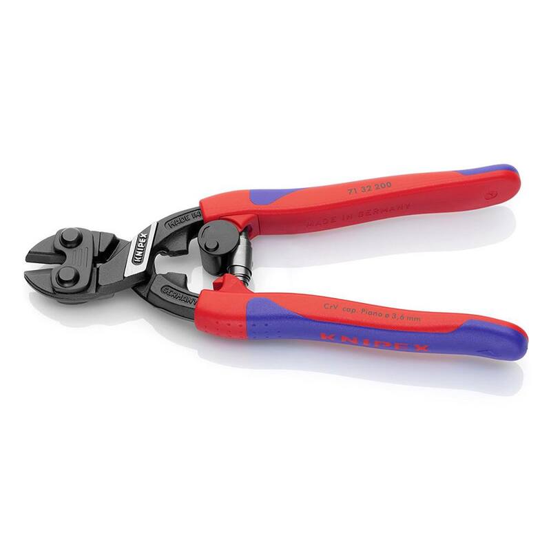 KNIPEX 8 pulgadas de alto apalancamiento CoBolt Cut, con muesca y resorte con agarre cómodo - 71 32 200