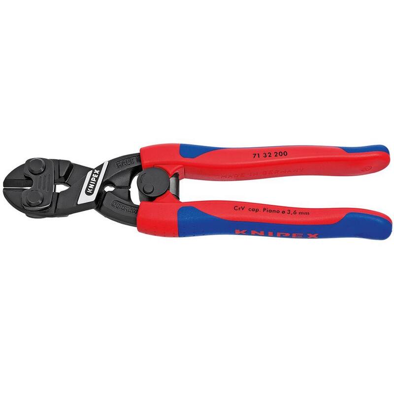 KNIPEX 8 pulgadas de alto apalancamiento CoBolt Cut, con muesca y resorte con agarre cómodo - 71 32 200