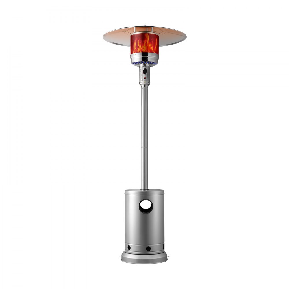 VEVOR Propane Patio Heater 50000BTU Tall Hammered w/Round Table Outdoor Silver - GDSBWJRQSX505G4MTV0