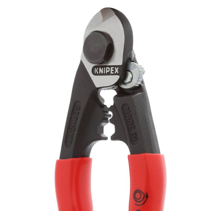 KNIPEX Cortacables de alambre de acero forjado de alta resistencia de 7-1/2 pulgadas con filo de corte de 64 HRC - 95 61 190