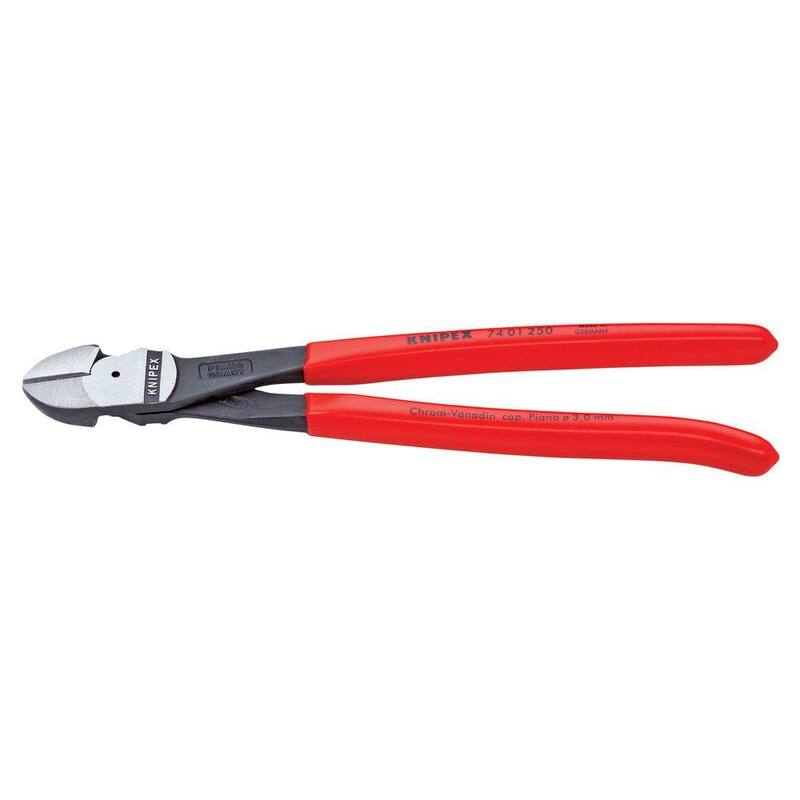 KNIPEX Cortadores Diagonales de Alto Apalancamiento de Acero Forjado para Trabajo Pesado de 10 pulgadas con Borde de Corte de 64 HRC - 74 01 250