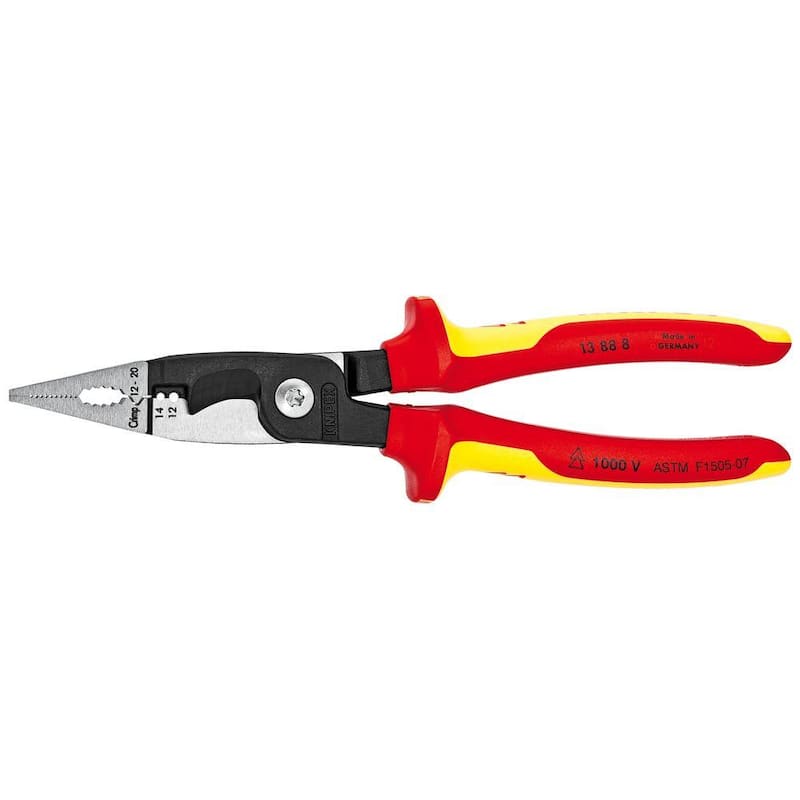Pinzas de instalación eléctrica aisladas KNIPEX de 8 pulgadas - 13 88 8 US