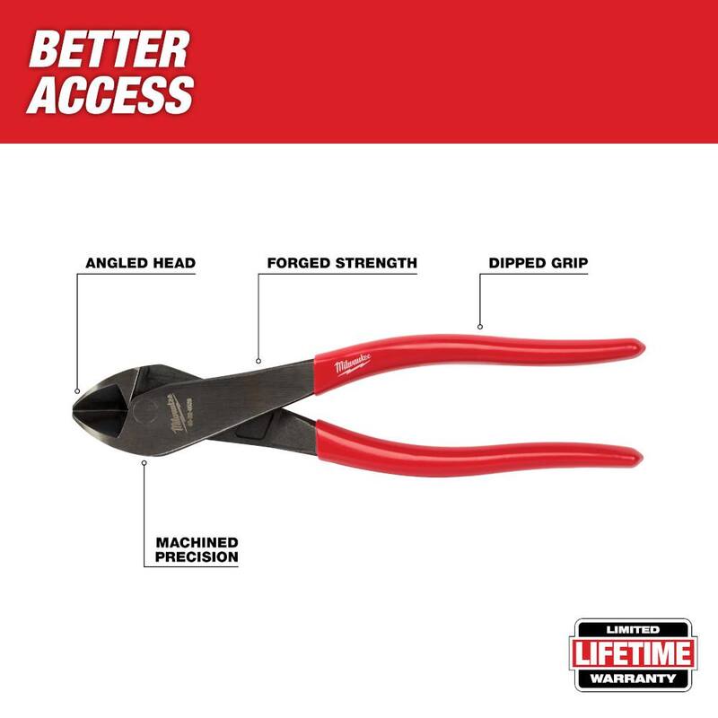 Pinza de corte diagonal con cabeza angular y agarre sumergido de 8 pulgadas Milwaukee - 48-22-6528