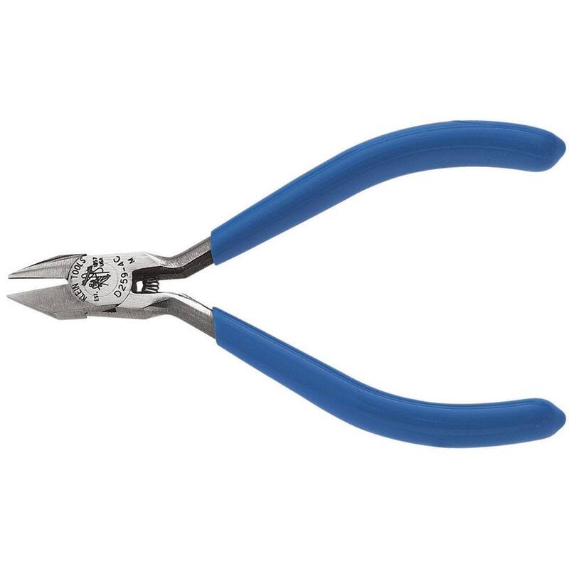 Herramientas Klein 4 pulgadas electrónicos Midget Diagonal Alicate de corte con punta afilada y mandíbulas extra estrechas - D259-4C