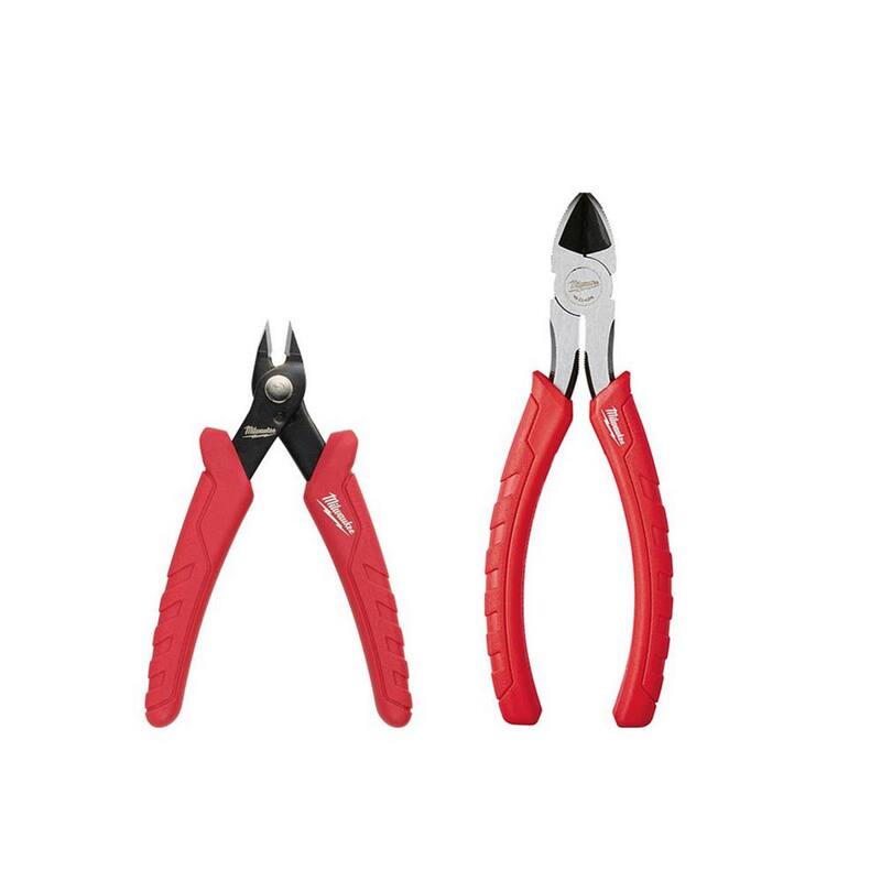 Pinzas de corte Mini Flush de 4.75 pulgadas y pinzas de corte diagonal de 6 pulgadas de Milwaukee (2 piezas) - 48-22-6105-48-22-6106