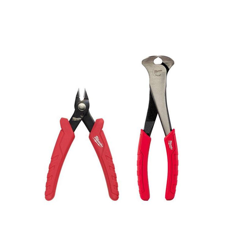 Pinzas de corte Mini y pinzas de presión Milwaukee de 4.75 pulgadas y 7 pulgadas (paquete de 2) - 48-22-6105-48-22-6407