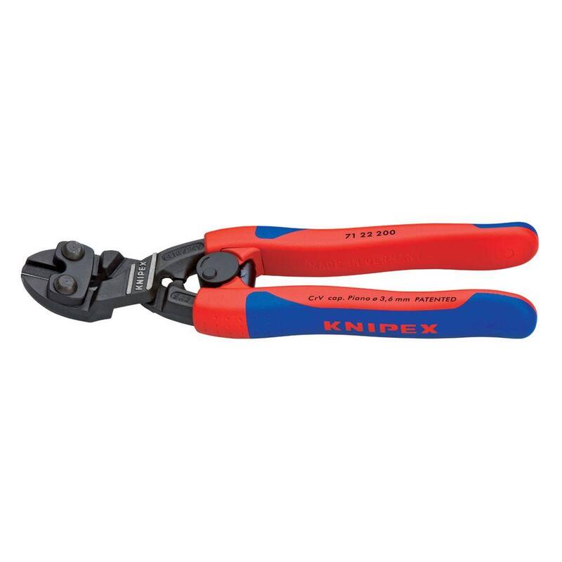 Pinzas de corte de alto apalancamiento con agarre cómodo Cobolt de 8 pulgadas y ángulo - 71 22 200 de KNIPEX