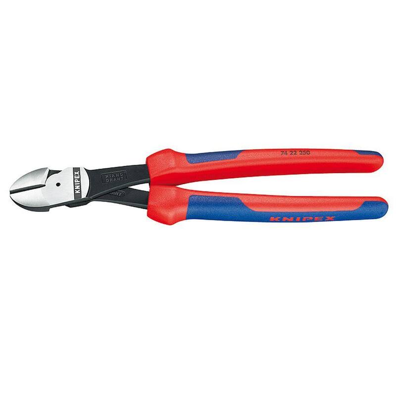Cortadores diagonales de alto apalancamiento con agarre cómodo de 10 pulgadas de KNIPEX - 74 22 250
