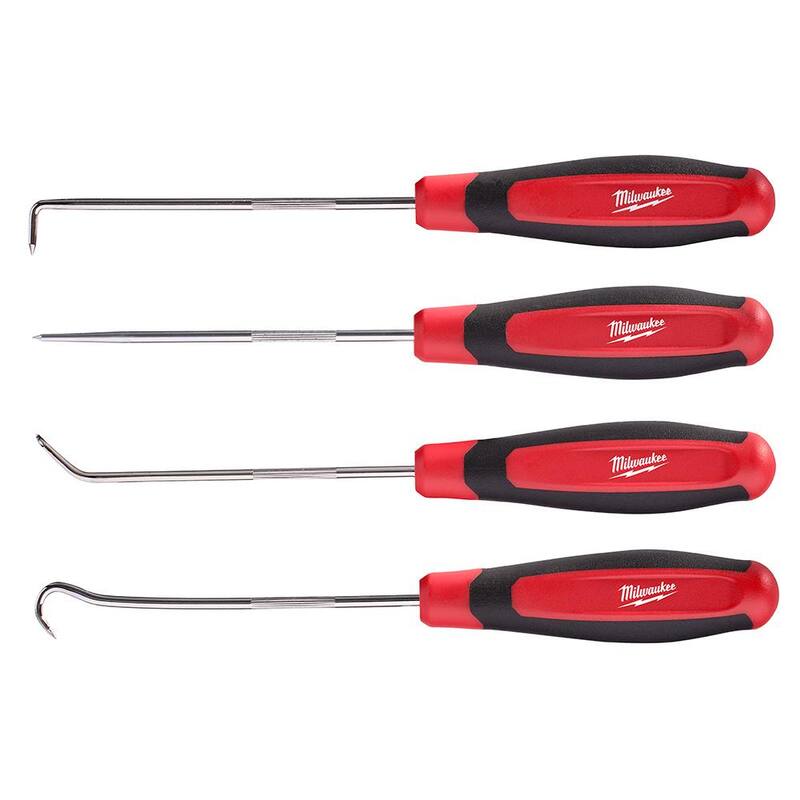 Juego de Mini Pinzas de Corte al Ras de 4.75 pulgadas Milwaukee y Set de 4 Piezas de Ganchos y Puntas (5 Piezas) - 48-22-6105-48-22-9215