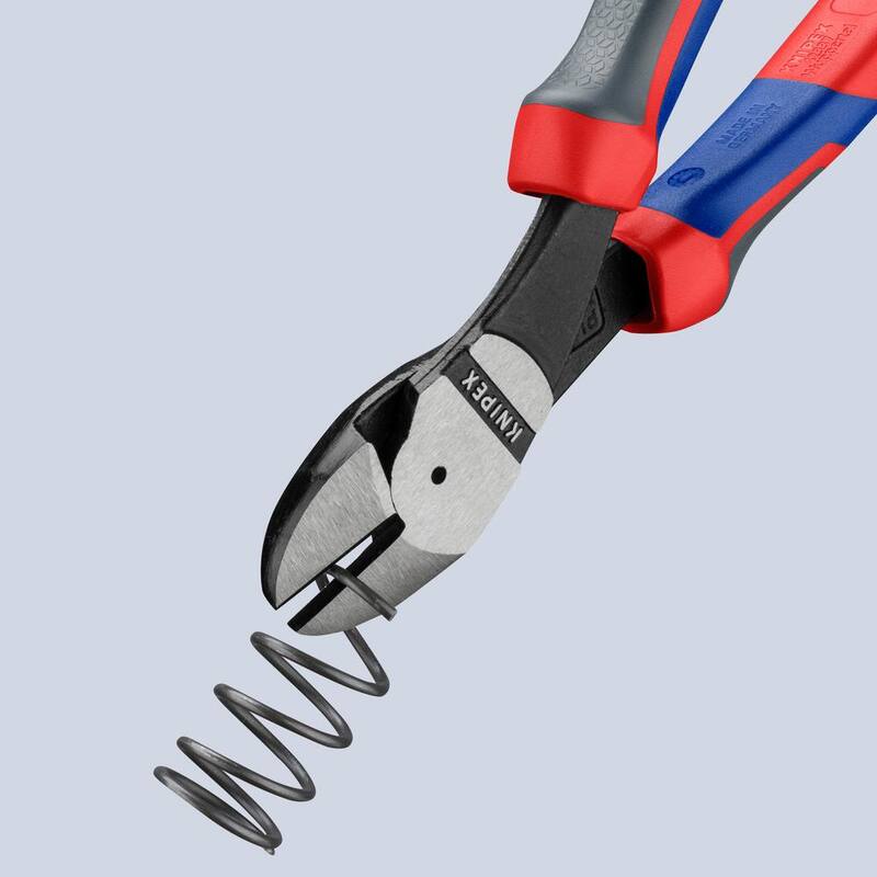 Pinzas cortadoras diagonales de alto rendimiento anguladas de 8 pulgadas KNIPEX - 74 22 200 SBA