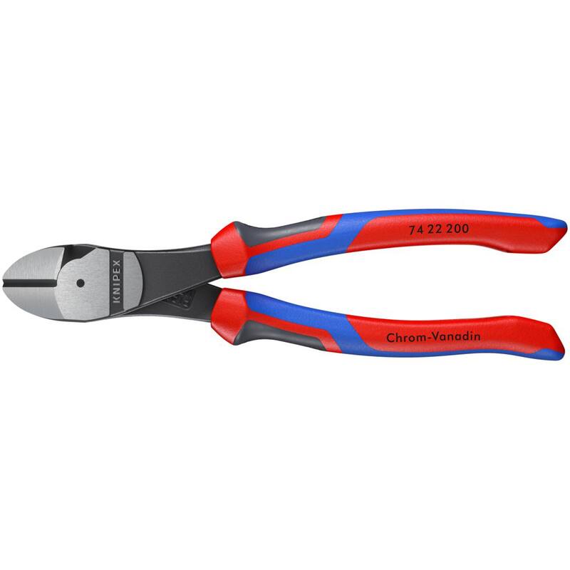 Pinzas cortadoras diagonales de alto rendimiento anguladas de 8 pulgadas KNIPEX - 74 22 200 SBA