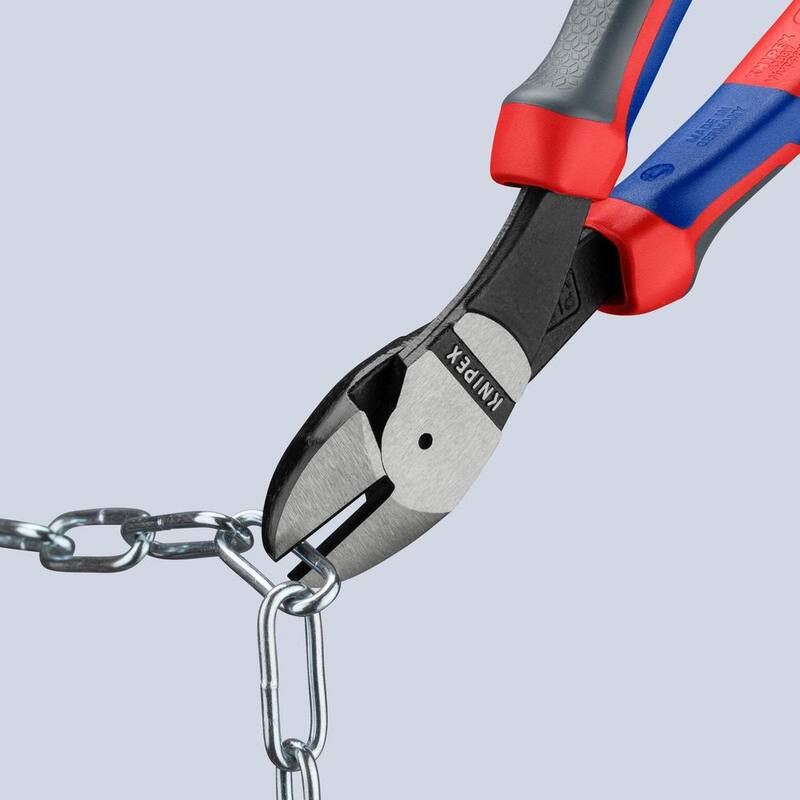Pinzas cortadoras diagonales de alto rendimiento anguladas de 8 pulgadas KNIPEX - 74 22 200 SBA