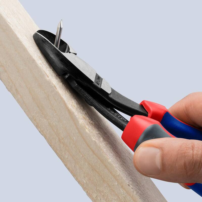 Pinzas cortadoras diagonales de alto rendimiento anguladas de 8 pulgadas KNIPEX - 74 22 200 SBA