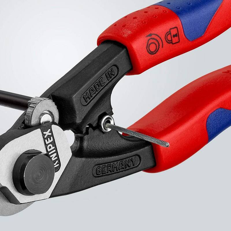 Cortadores de cable de alambre KNIPEX de 7.5 pulgadas con mangos ergonómicos - 95 62 190