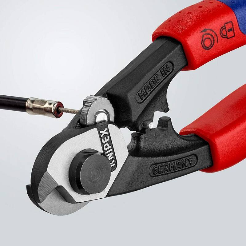 Cortadores de cable de alambre KNIPEX de 7.5 pulgadas con mangos ergonómicos - 95 62 190