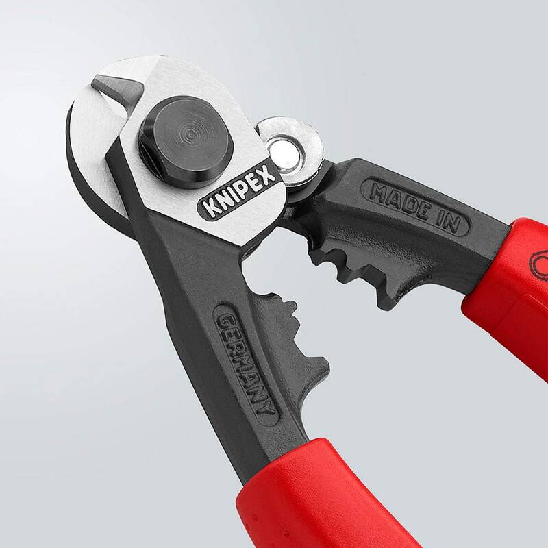 Cortadores de cable de alambre KNIPEX de 7.5 pulgadas con mangos ergonómicos - 95 62 190