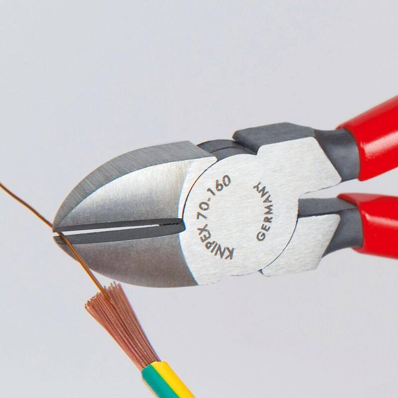 KNIPEX Cortadores Diagonales de Acero Forjado Resistente de 4-1/4 pulgadas con Borde de Corte de 62 HRC - 70 01 110