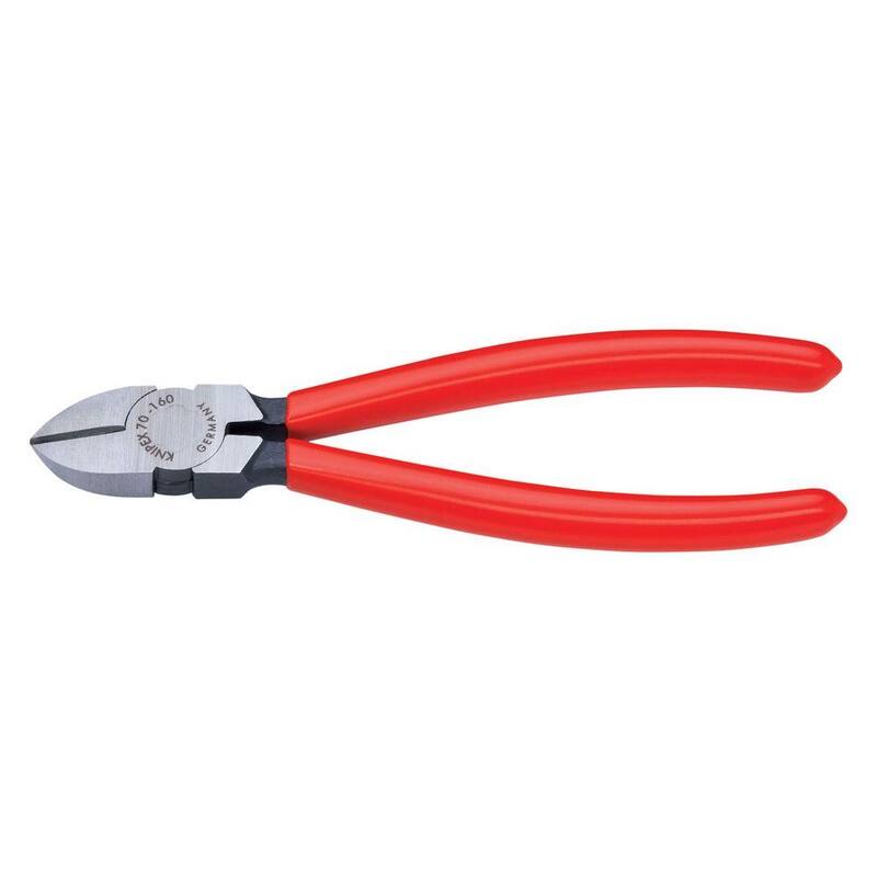 Cortadoras diagonales de acero forjado KNIPEX Heavy Duty de 6-1/4 pulgadas con filo de corte de 62 HRC - 70 01 160