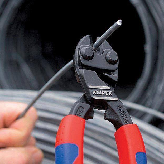 Pinzas de corte de alto apalancamiento con empuñadura Comfort Grip Cobolt de 8 pulgadas - 71 02 200 de KNIPEX
