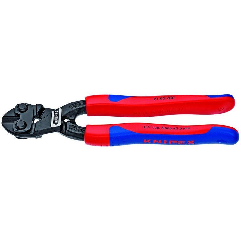 Pinzas de corte de alto apalancamiento con empuñadura Comfort Grip Cobolt de 8 pulgadas - 71 02 200 de KNIPEX