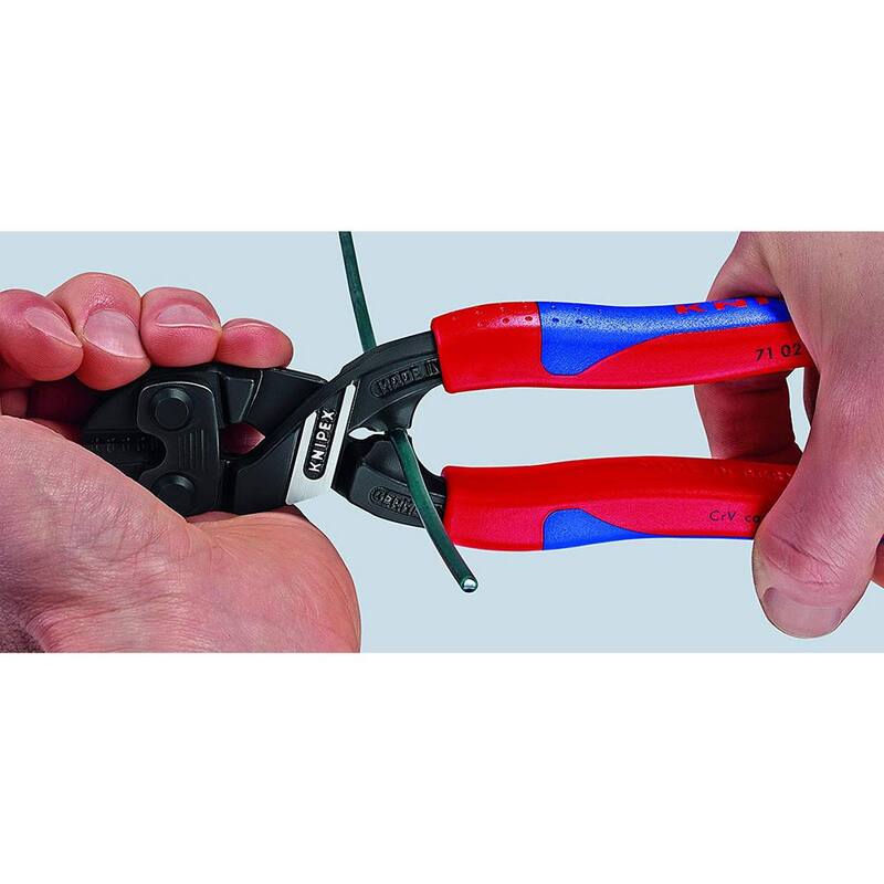 Pinzas de corte de alto apalancamiento con empuñadura Comfort Grip Cobolt de 8 pulgadas - 71 02 200 de KNIPEX