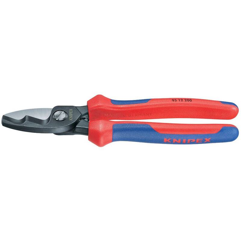 Tijeras para cables KNIPEX de 8 pulgadas con mangos de agarre cómodo - 95 12 200
