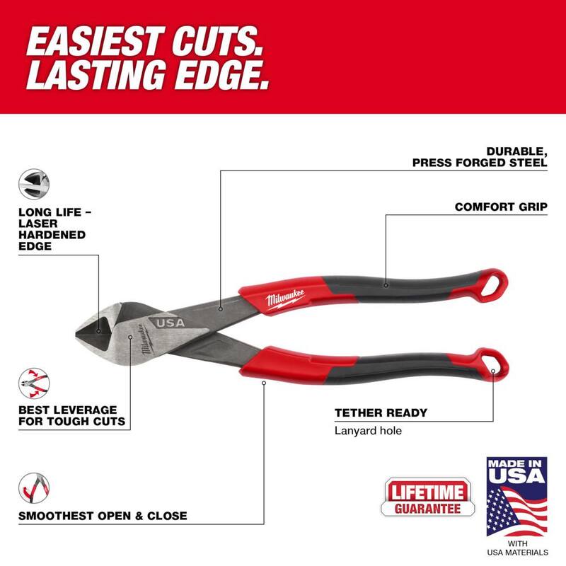 Electricistas de Milwaukee 9 in. Pinzas cortadoras de liniero con engarzadora y cortador de pernos con juego de herramientas de mano destornillador (16 piezas) - MT508-MT505-MT500C-MT200-4-48-22-3079-48
