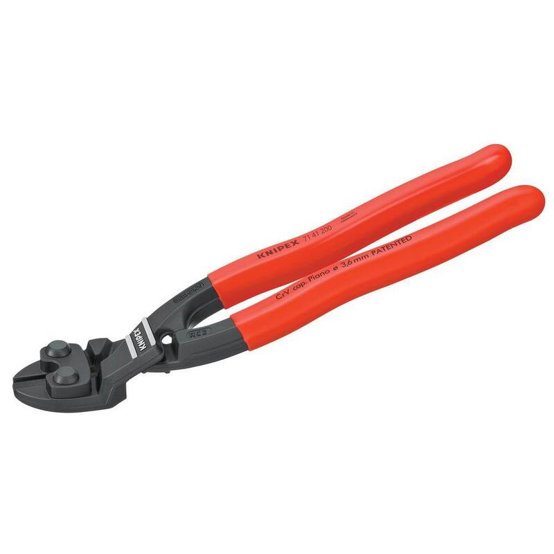 Pinzas cortadoras de alto apalancamiento anguladas de 8 pulgadas KNIPEX Cobolt con muesca - 71 41 200