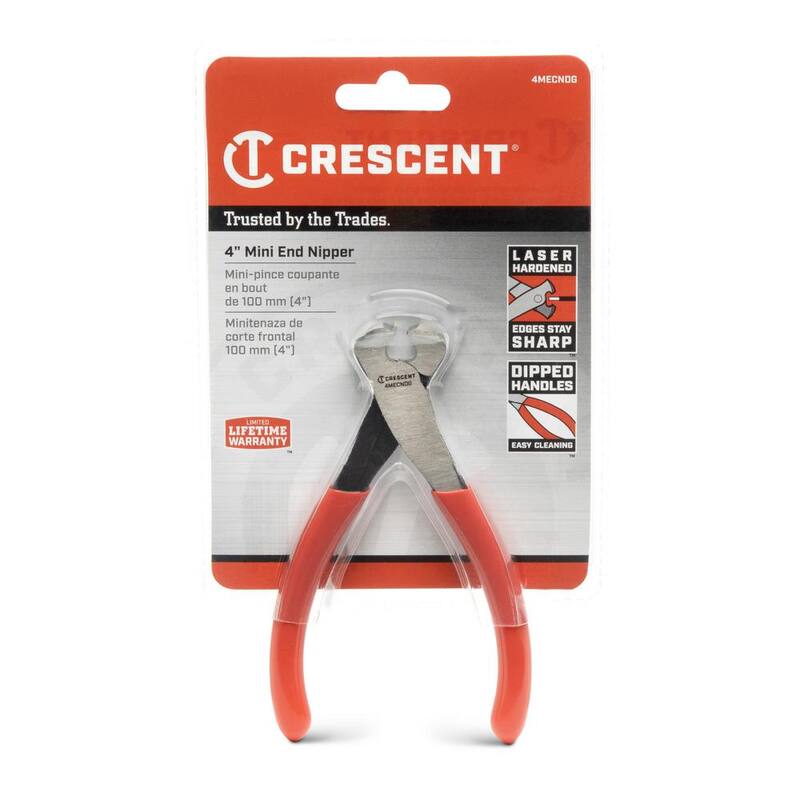 Pinzas cortadoras de extremo mini Crescent de 4 pulgadas con mangos sumergidos - 4MECNDG