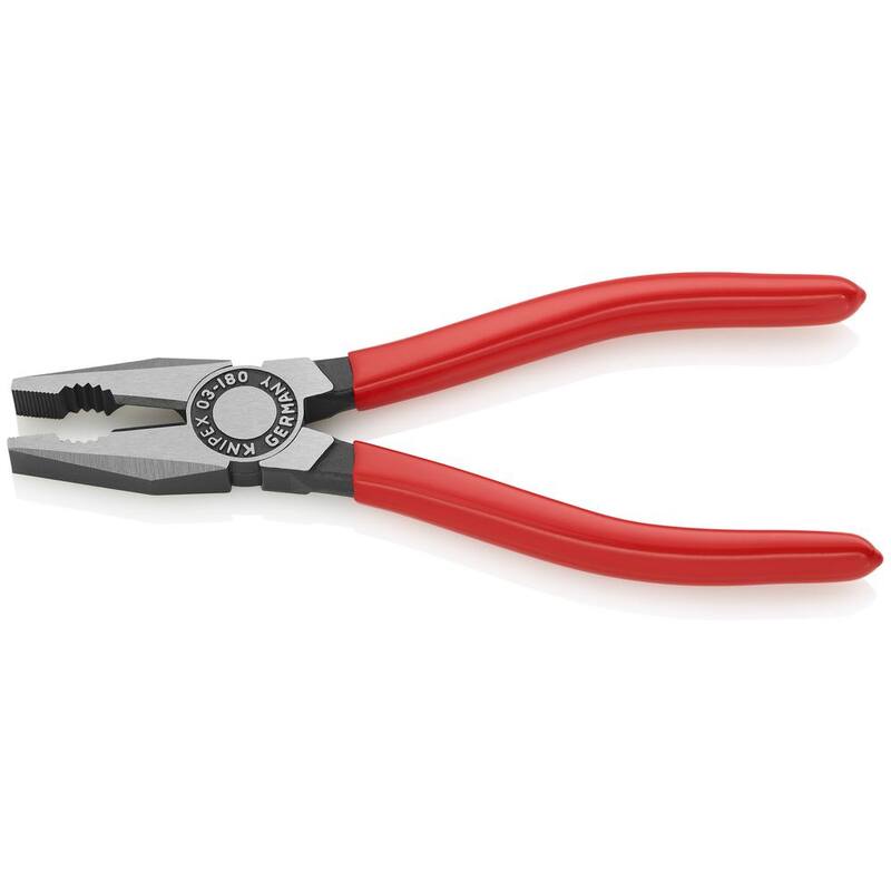 Pinzas combinadas de acero forjado de servicio pesado KNIPEX de 7 pulg. con filo de corte de 60 HRC - 03 01 180

(Note: "HRC" es la abreviatura de "Rockwell Hardness C," una medida de dureza en materiales como el acero)