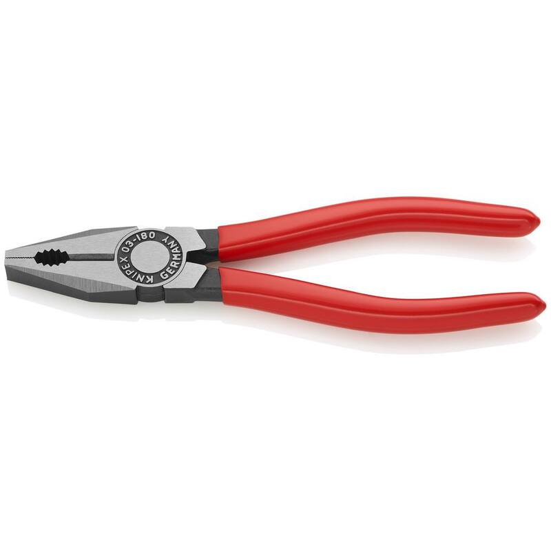 Pinzas combinadas de acero forjado de servicio pesado KNIPEX de 7 pulg. con filo de corte de 60 HRC - 03 01 180

(Note: "HRC" es la abreviatura de "Rockwell Hardness C," una medida de dureza en materiales como el acero)