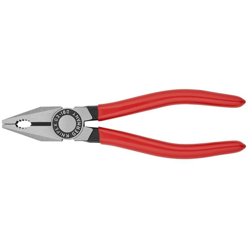 Pinzas combinadas de acero forjado de servicio pesado KNIPEX de 7 pulg. con filo de corte de 60 HRC - 03 01 180

(Note: "HRC" es la abreviatura de "Rockwell Hardness C," una medida de dureza en materiales como el acero)