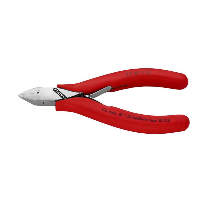 Pinzas diagonales para electrónica de 4-1/2 pulgadas con cabeza puntiaguda y corte plano - 77 41 115